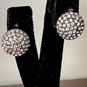 Heidi Daus Swarovski Crystals button earrings new in gift box omega for pierced